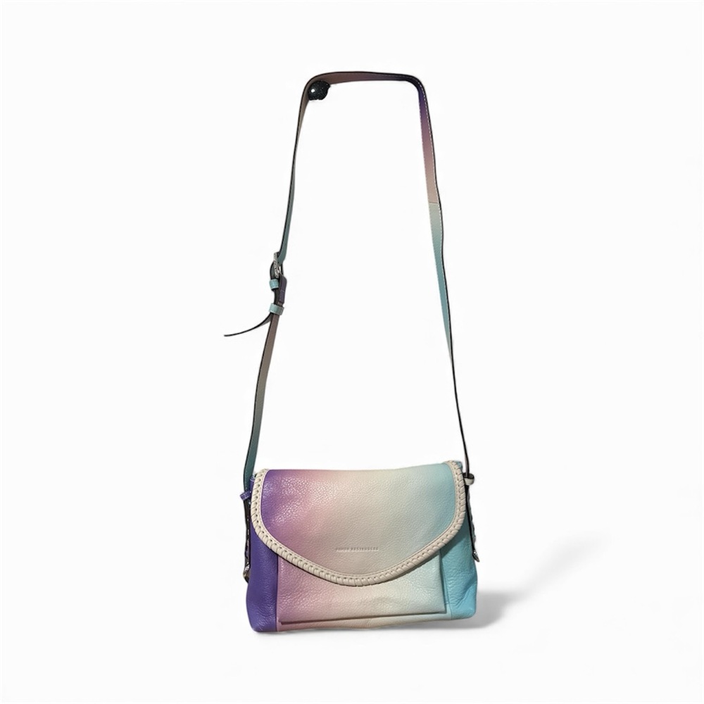 Aimee Kestenberg Pastel Ombre Leather Crossbody Bag - Mint, Lavender, Purple - Picture 4 of 13